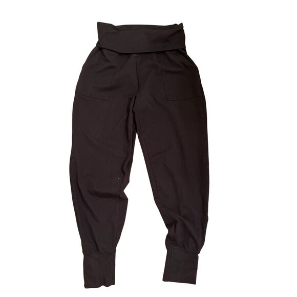 Offline by Aerie The Hugger Fold Over Joggers Black Lounge Yoga Cozy Ballet S - Picture 1 of 4